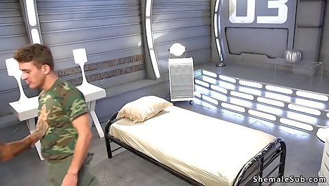 Busty tranny with a tattooed booty enjoys anal sex