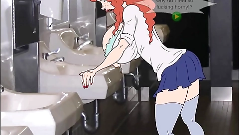 Busty shemale gangbanging schoolgirls in threesome