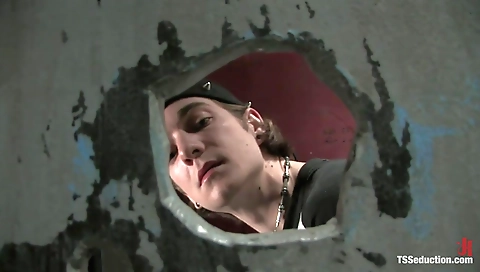 Busty shemale gets fucked in her tight ass by a big cock