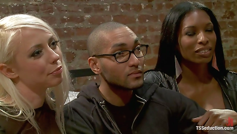 Busty shemale domination with big cock and a hot creampie