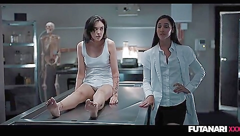 Sexy brunette hair with a dildo fuck