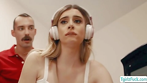 Hot blonde fucked and swallows cum facial